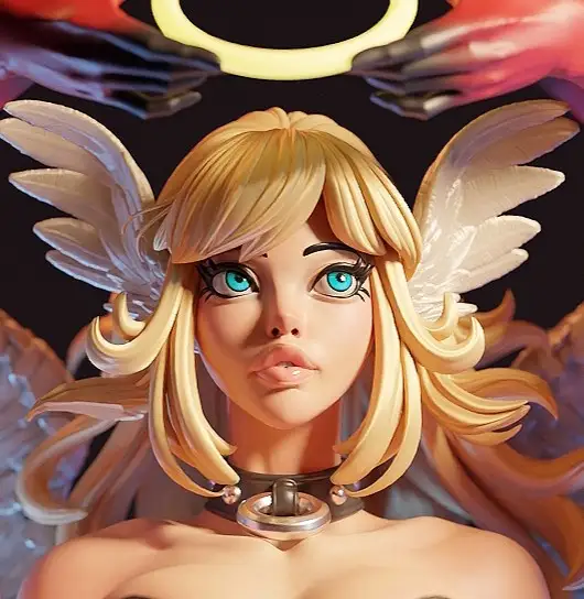 Anaita Angel Statue | Original Fan Art by E.S Monster SFW,NSFW 3d printed statue,3d printed,Anaita Angel statue,nsfw statue,3d printed figure