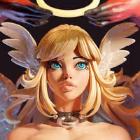 Anaita Angel Statue | Original Fan Art by E.S Monster SFW,NSFW 3d printed statue,3d printed,Anaita Angel statue,nsfw statue,3d printed figure