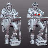 Eldrin Swiftcode Elf Hacker Miniature | Cyberpunk2077 Fan Art by Gaz Minis SFW,NSFW 3d printed,miniature,Cyberpunk2077 miniature,nsfw miniature,Eldrin Swiftcode Elf Hacker,3d printed miniature