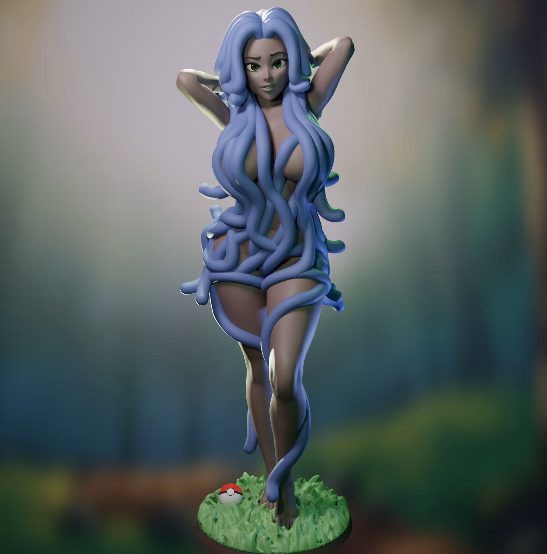 Statue Tangela | Pokemon Fan art par FunserviceSTL SFW,NSFW,Futa 3d printed statue,nsfw statue,Tangela statue,Pokemon statue,3d printed figure,3d printed,futa statue,futa figurines,futanari figurines,futanari statue