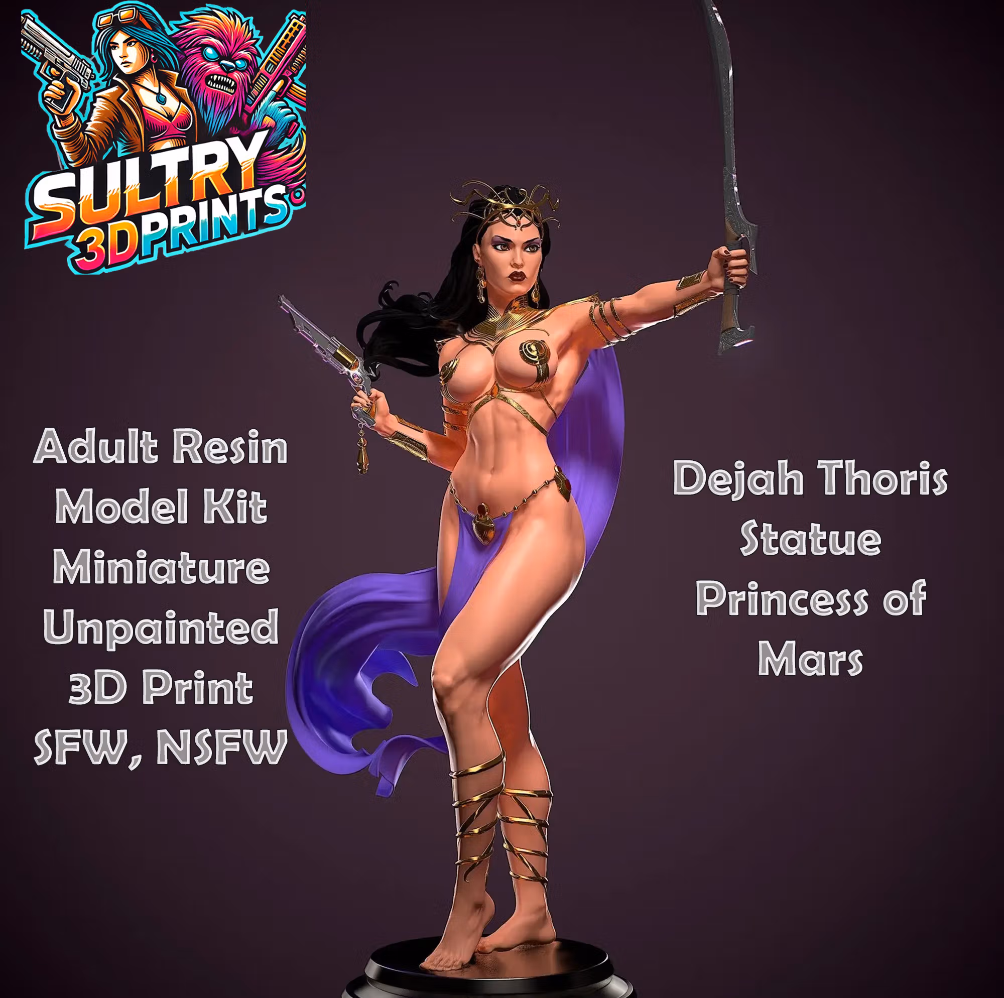 Statue Dejah Thoris | Princess of Mars Fan art par Yan-H SFW,NSFW 3d printed,3d printed statue,nsfw statue,3d printed figure,Dejah Thoris statue,Princess of Mars statue