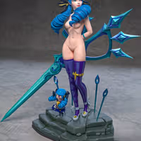 Gwen Statue | League of Legends Fan Art by Azerama SFW,NSFW 3d printed,3d printed statue,nsfw statue,Gwen statue,league of legends statue