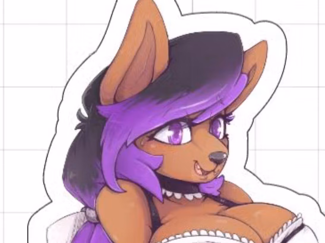 Maid 2 furry girl Sticker | Original Vinyl Sticker SFW maid furry,furry sticker,maid sticker,sfw sticker