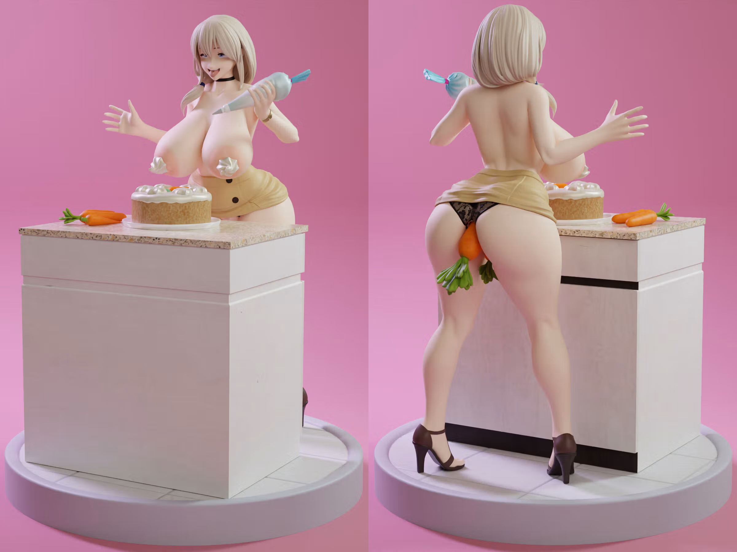 Uzaki Tsuki The Cooking Milf Statue | Uzaki Chan Fanart von KiTNo SFW,NSFW 3d printed statue,3d printed figure,nsfw statue,Uzaki Chan statue,Uzaki Tsuki statue