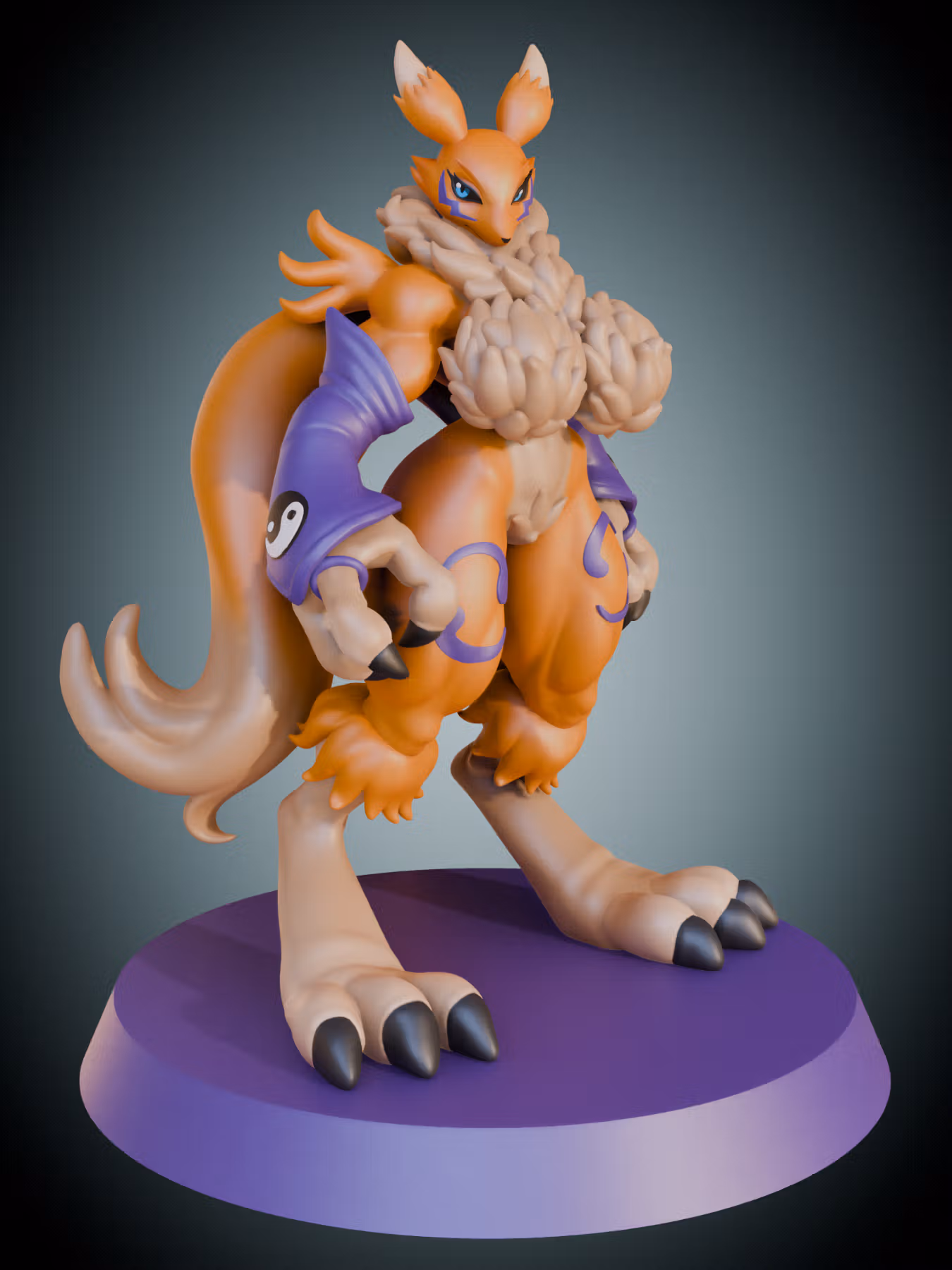 Renamon Statue | Digimon Fan Art by Heraldo Sculpt SFW,NSFW 3d printed statue,3d printed,Renamon Statue,Digimon Statue,furry statue,nsfw statue