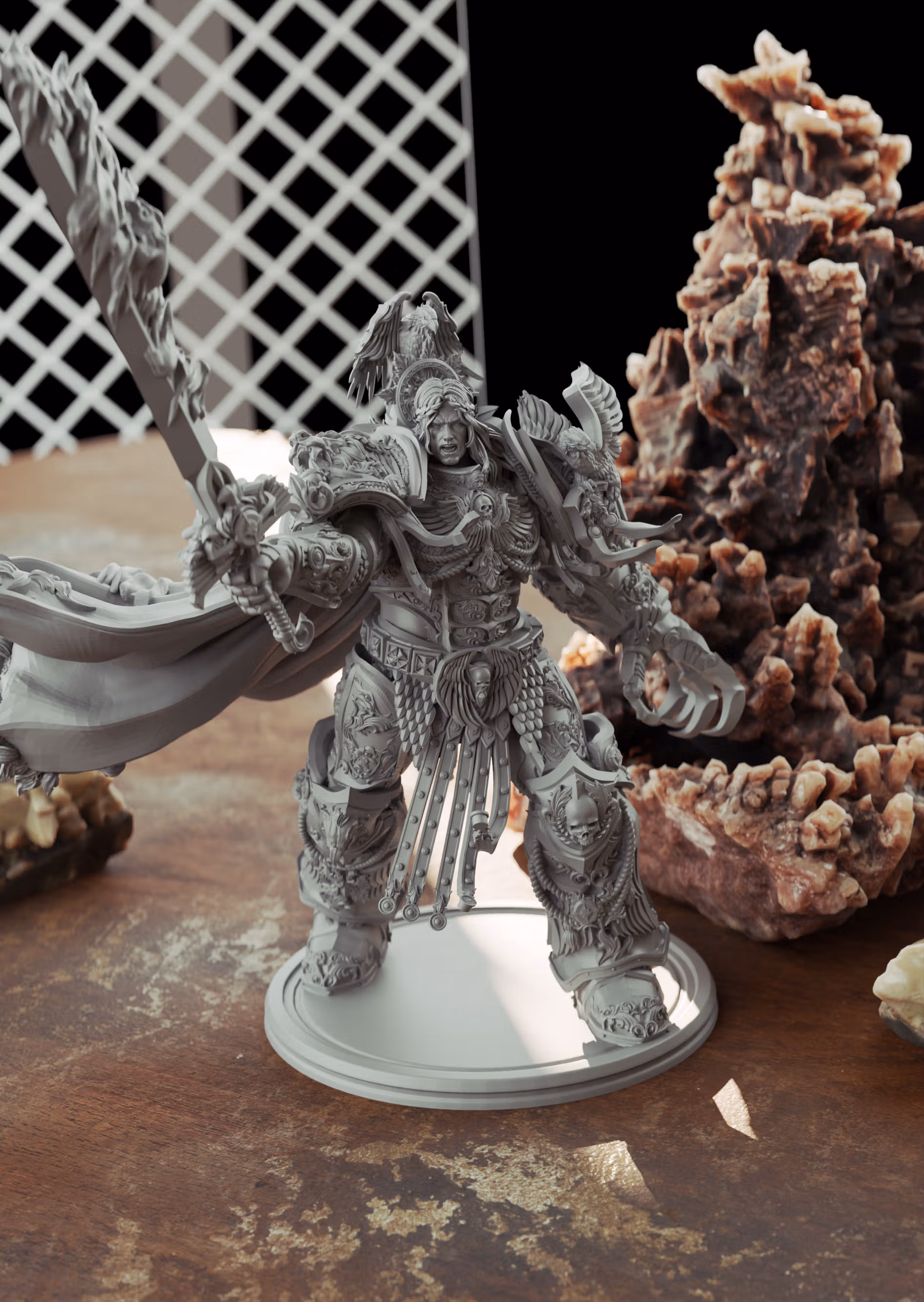 Emperor of Mankind Miniature | 40k Fan Art by 3DArtGuy SFW 3d printed miniature,3d printed,miniature,sfw miniature,warhammer 40k,40k miniature,Emperor of Mankind