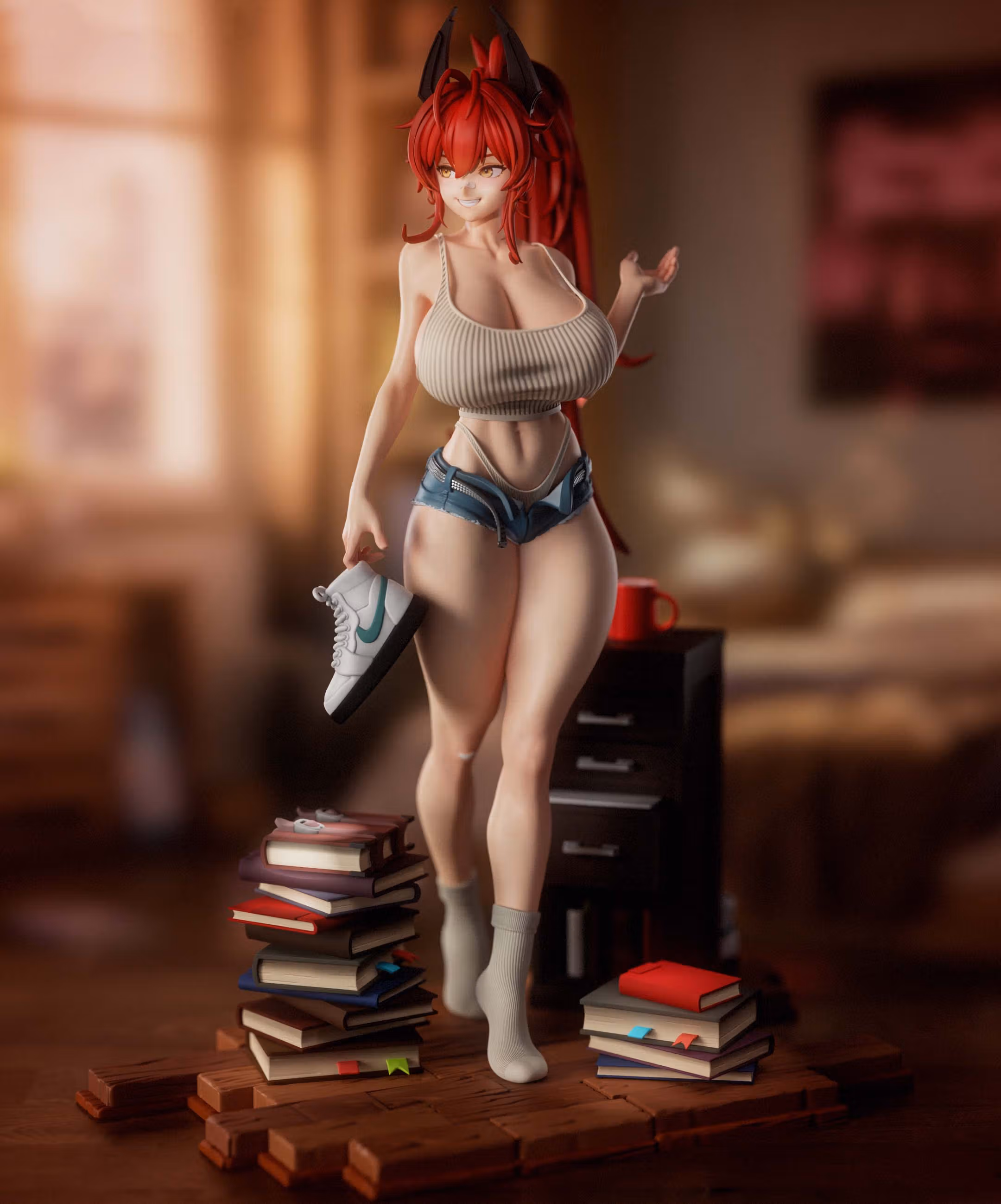 Estatua Red Hood | NIKKE Fan art por Freyas Fantasys SFW,NSFW,Futa 3d printed statue,3d printed,nsfw statue,futa statue,Red Hood Statue,NIKKE Statue,futa figurines,futanari figurines,futanari statue
