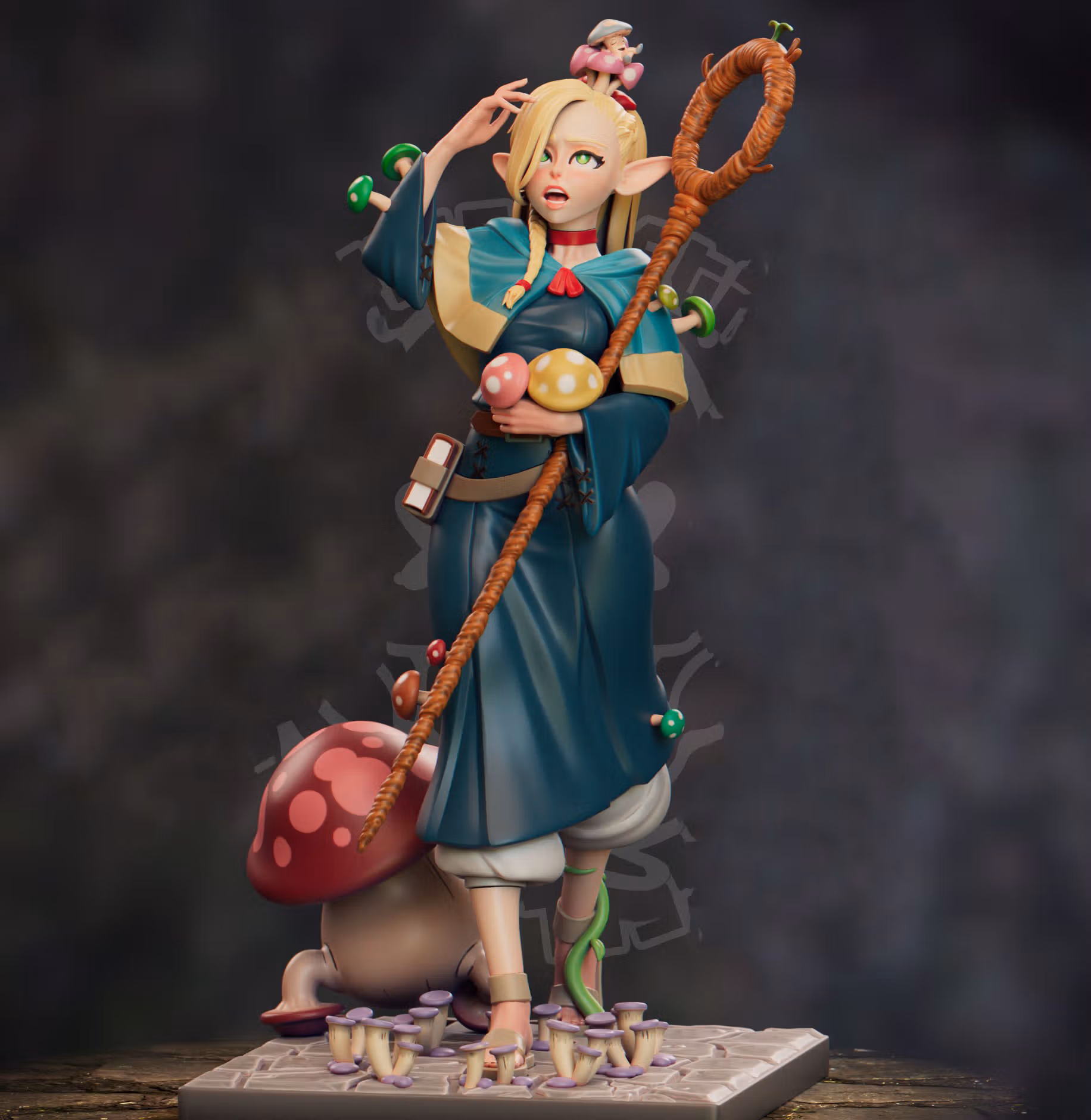 Statue Marcille | Delicious in Dungeon Fan art par Jigglystix SFW,NSFW,Futa 3d printed statue,3d printed,nsfw statue,3d printed figure,futa statue,Marcille Statue,Delicious in Dungeon Statue,futa figurines,futanari figurines,futanari statue