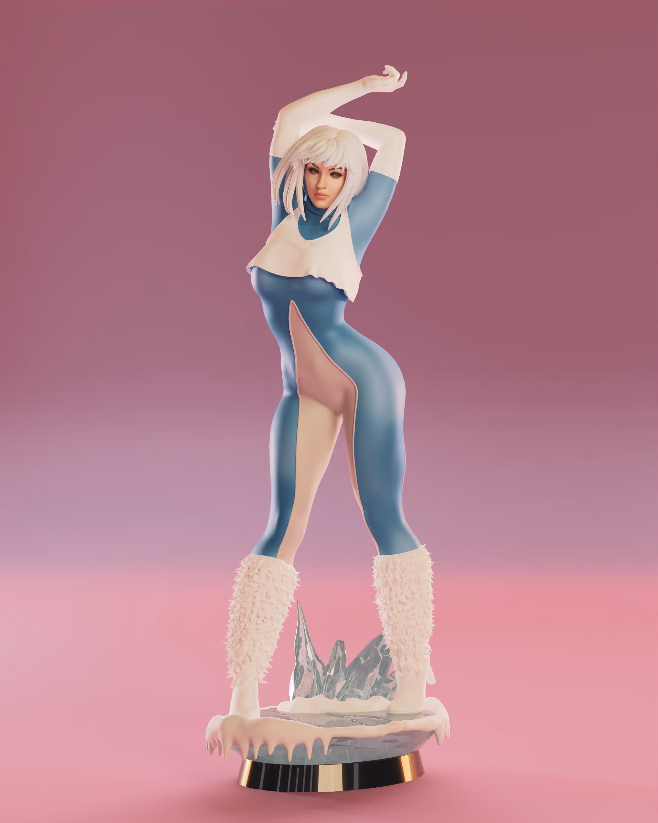 Ice Statue | DC Fan Art by Abe3D SFW,NSFW 3d printed statue,ice statue,dc statue,3d printed figure,3d printed,nsfw statue