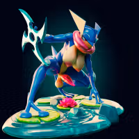 Greninja Curvy Statue | Pokémon Fanart von Officer Rhu SFW,NSFW,Futa 3d printed statue,3d printed,3d printed figure,Greninja Statue,Pokemon Statue,futa statue,futa figurines,futanari figurines,futanari statue,nsfw statue,furry statue