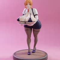 Bartender Girl Statue | Original Fanart von KiTNo SFW,NSFW 3d printed statue,3d printed figure,nsfw statue,Original statue,Bartender Girl statue