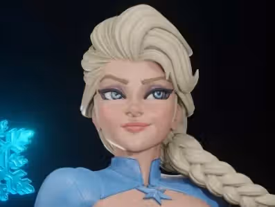 Elsa and Olaf Statue | Frozen Fan Art by Digital Dark SFW,NSFW,Futa 3d printed statue,3d printed,nsfw statue,futa statue,Elsa Statue,Frozen Statue,futa figurines,futanari figurines,futanari statue