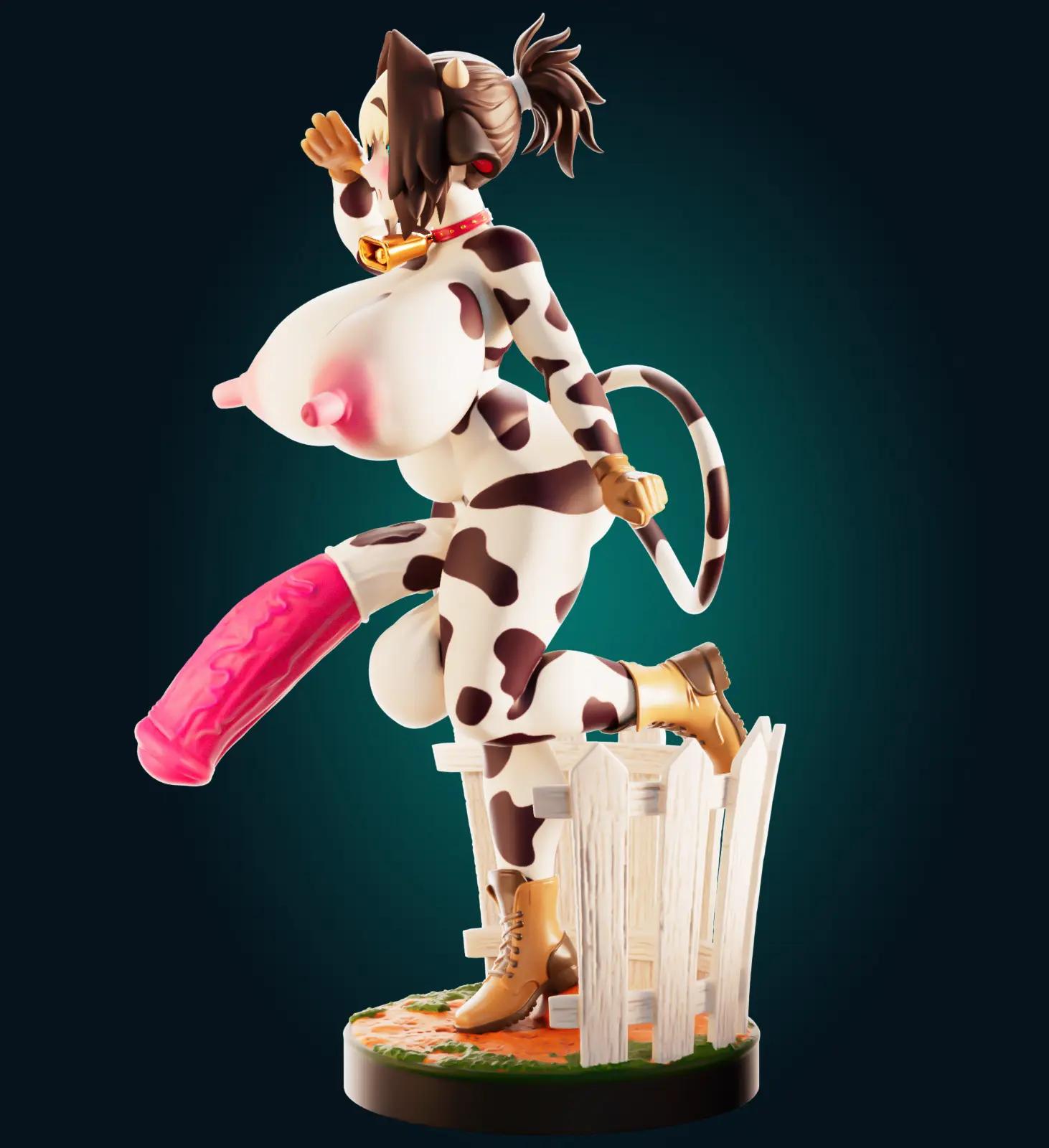 Bell-Nee Cow Girl Furry Statue | Monster Girl Fanart von Officer Rhu SFW,NSFW,Futa 3d printed statue,3d printed,3d printed figure,Bell Nee Cow Girl Statue,Monster Girl Statue,nsfw statue,furry statue