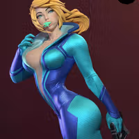 Samus Aran Statue | Metroid Fan Art by E.S Monster SFW 3d printed statue,3d printed,3d printed figure,Samus Aran Statue,Metroid Statue