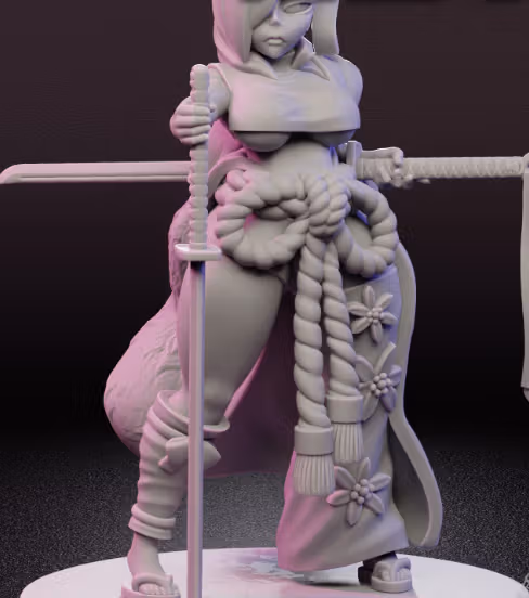 Sword Master Tanuki Ninja Miniature | DnD Fan Art by Jigglystix SFW,NSFW 3d printed,miniature,dnd miniature,Sword Master Tanuki Ninja,3d printed miniature,nsfw miniature
