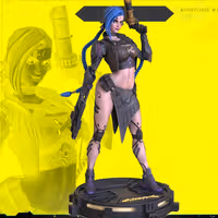 Statua Jinx Cyberpunk | Arcane Fan art di OXO3D SFW,NSFW 3d printed statue,Arcane statue,3d printed,Jinx Cyberpunk Statue,3d printed figure,nsfw statue