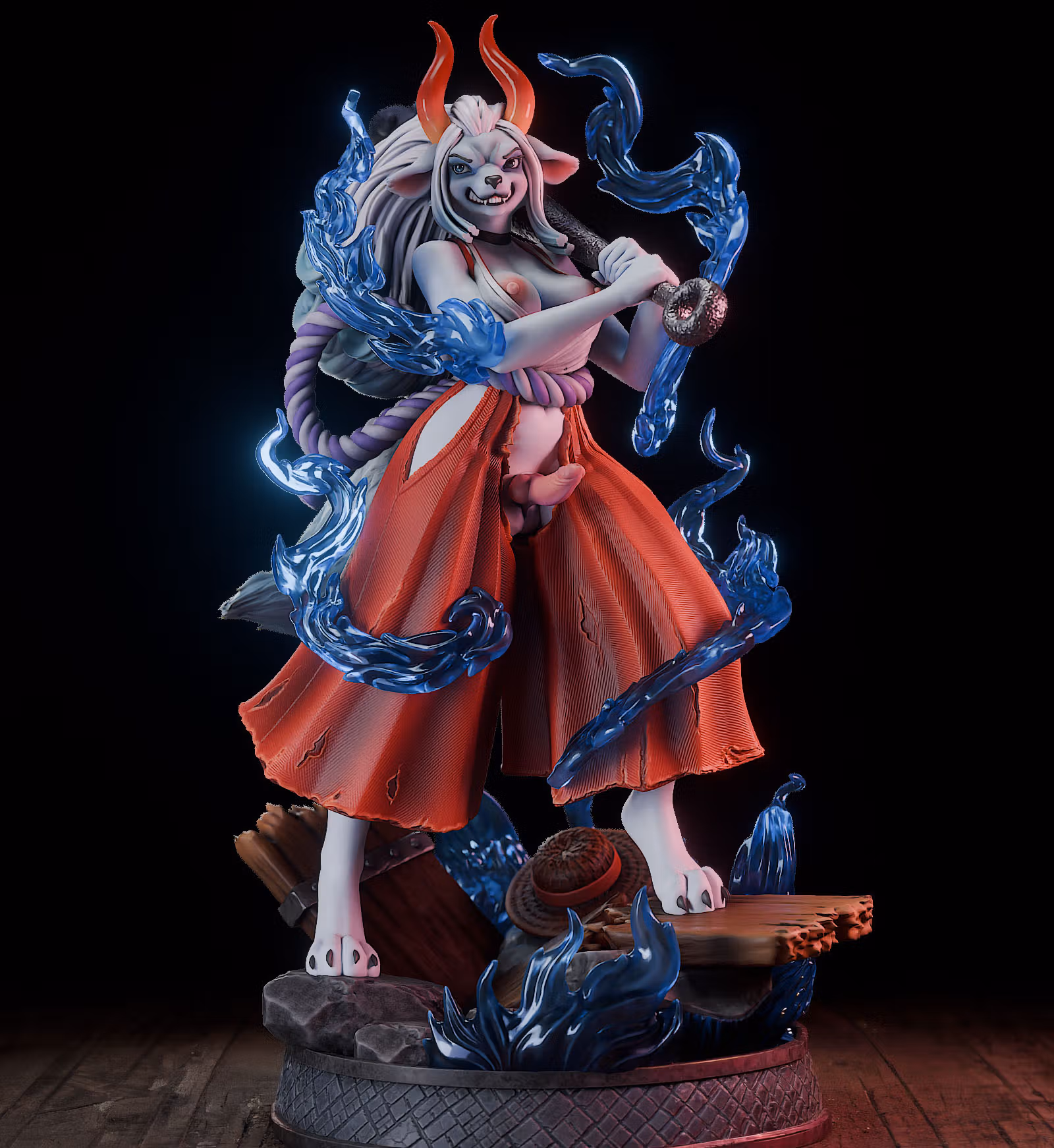 Yamato Furry Statue | One Piece Fan Art by Anyonensfw SFW,NSFW,Futa 3d printed statue,3d printed,nsfw statue,3d printed figure,Yamato statue,One Piece statue,furry statue,futa statue,futa figurines,futanari figurines,futanari statue