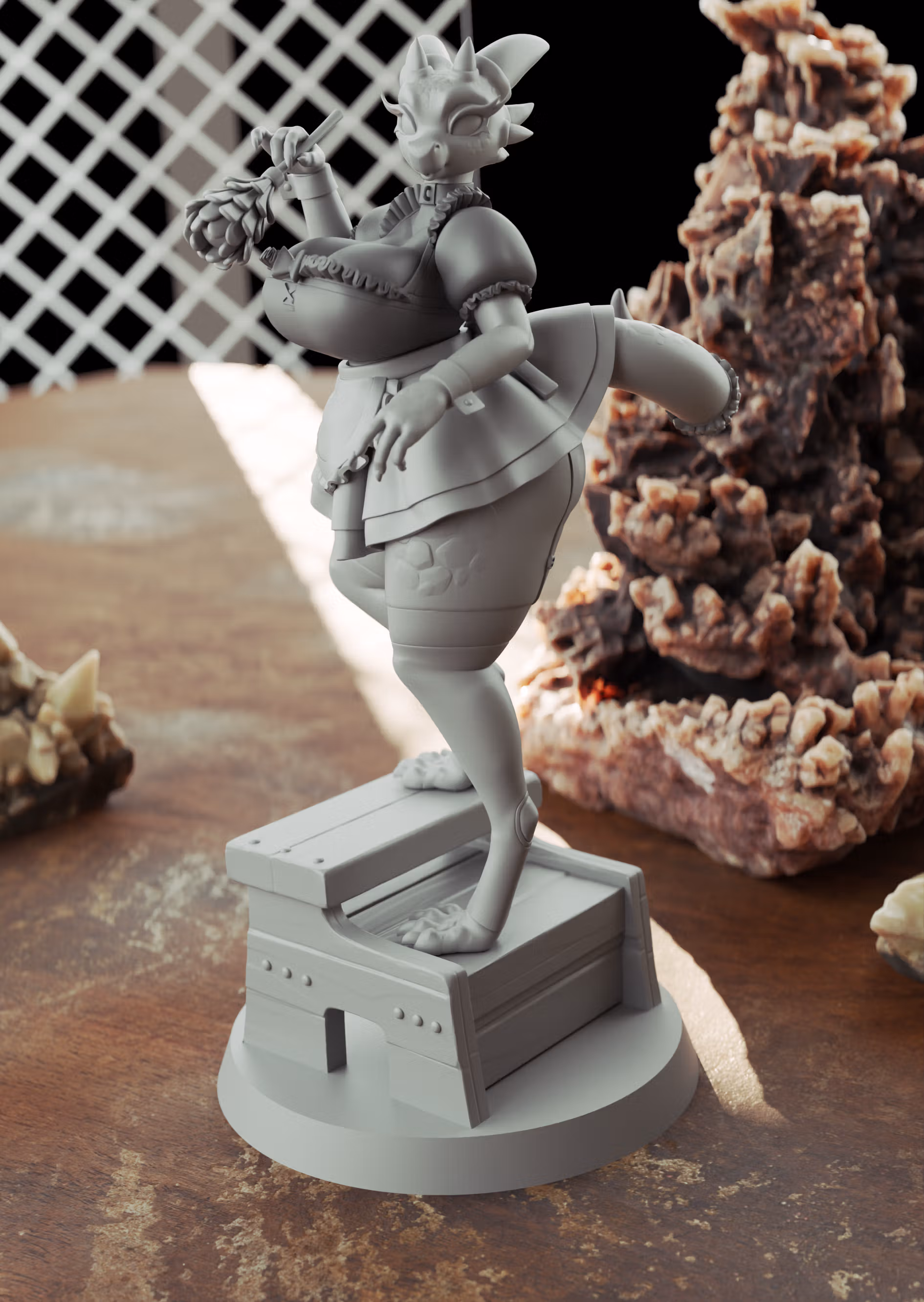 The Lusty Argonian Maid Statue | Original Fan Art by GeneralButa SFW,NSFW 3d printed statue,3d printed,Argonian Maid Statue,dragon statue,nsfw statue,3d printed figure