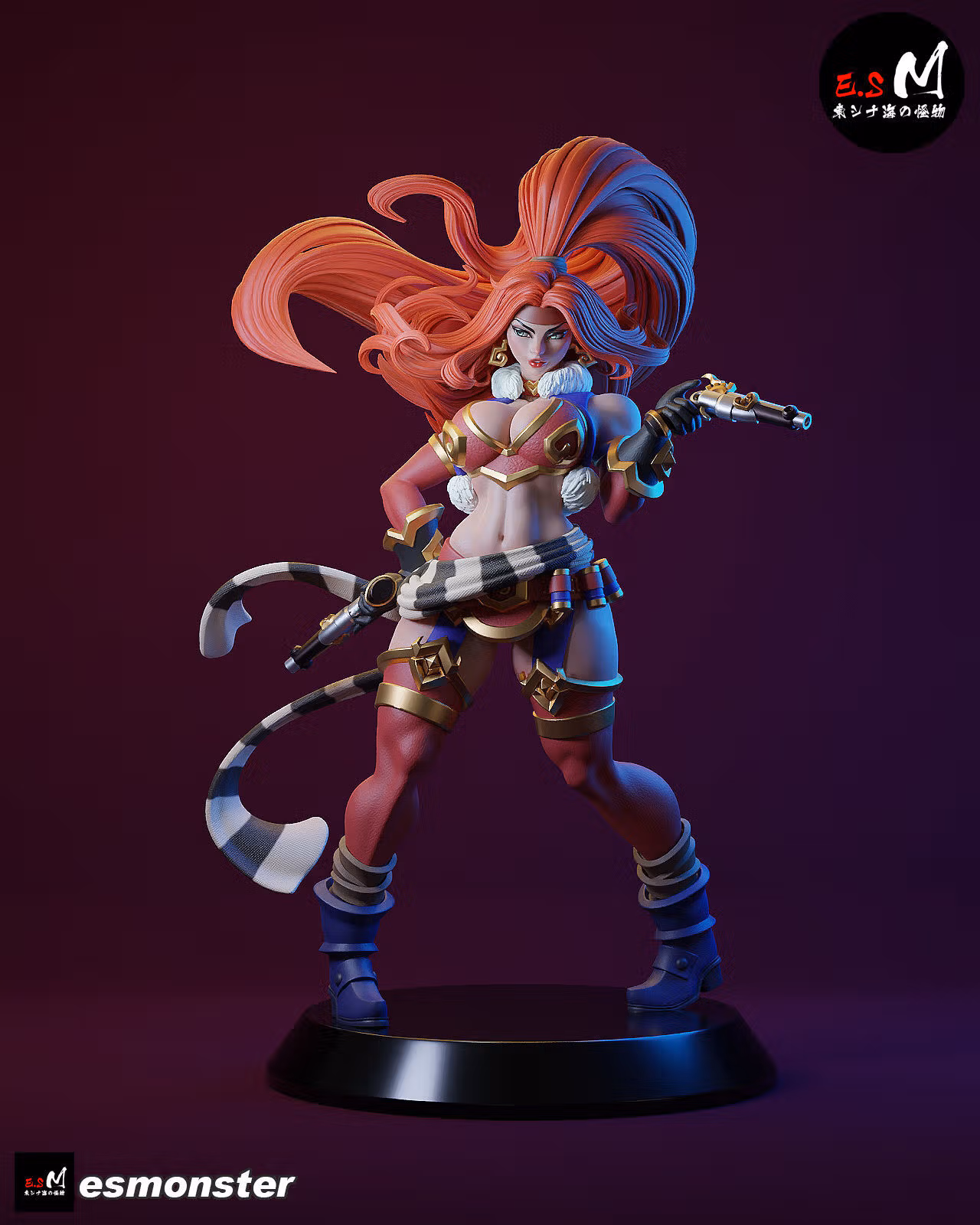 Red Monika Statue | Battle Chasers Fan Art by E.S Monster SFW,NSFW 3d printed statue,3d printed,nsfw statue,3d printed figure,Red Monika Statue,Battle Chasers Statue