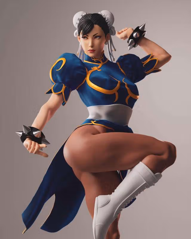 Statue Chun-Li | Street Fighter Fan art par Abe3D SFW,NSFW 3d printed statue,chun-li statue,street fighter statue,3d printed figure,3d printed,nsfw statue