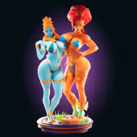 Urbosa and Midna Statue | The Legend of Zelda Fan Art by Officer Rhu SFW,NSFW,Futa 3d printed,Urbosa and Midna statue,The Legend of Zelda statue,3d printed figure,nsfw statue,futa statue,futa figurines,futanari figurines,futanari statue