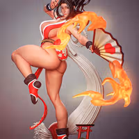 Mai Shiranui Statue | The King of Fighters Fan Art by PEACHFIGURE SFW,NSFW,Futa 3d printed,3d printed statue,Mai Shiranui Statue,The King of Fighters statue,nsfw statue,futa statue,futa figurines,futanari figurines,futanari statue