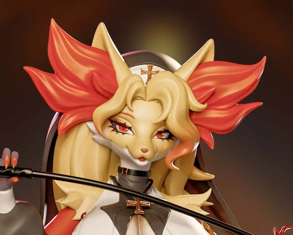 Delphox Furry Statue | Pokemon Fan Art by Onagaba SFW,NSFW,Futa 3d printed statue,3d printed,3d printed figure,Delphox Statue,Pokémon Statue,futa statue,futa figurines,futanari figurines,futanari statue,nsfw statue,furry statue
