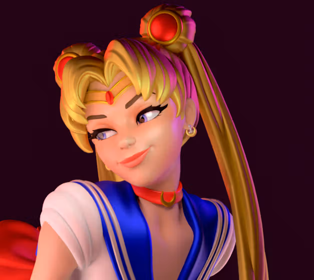 Sailor Moon Statue | Sailor Moon Fanart von Azaak3d SFW 3d printed statue,3d printed,sfw statue,Sailor Moon statue