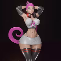 Jessie and Meowth Statue | Pokemon Fan Art by Digital Dark SFW,NSFW,Futa 3d printed statue,3d printed,nsfw statue,futa statue,3d printed figure,Jessie and Meowth Statue,pokemon Statue,futa figurines,futanari figurines,futanari statue