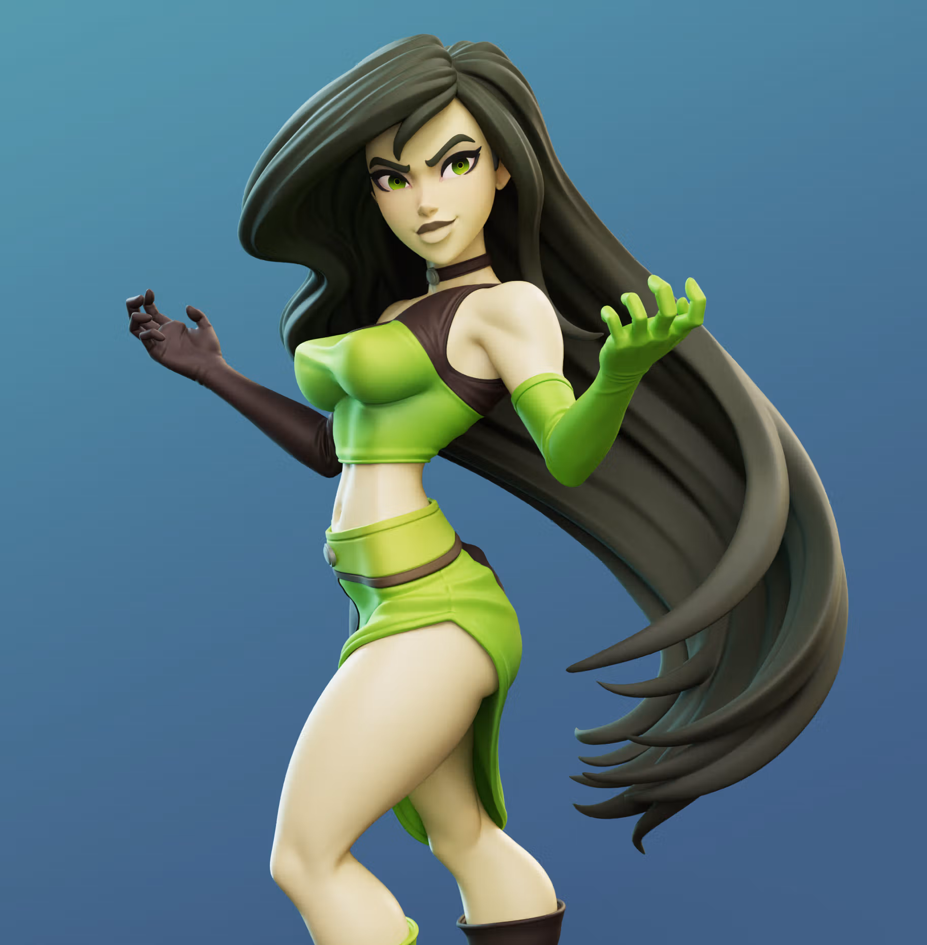 Statue Shego | Kim Possible Fan art par Dinamuuu3d SFW,NSFW 3d printed statue,3d printed,Kim Possible Statue ,3d printed figure,nsfw statue,Shego Statue 