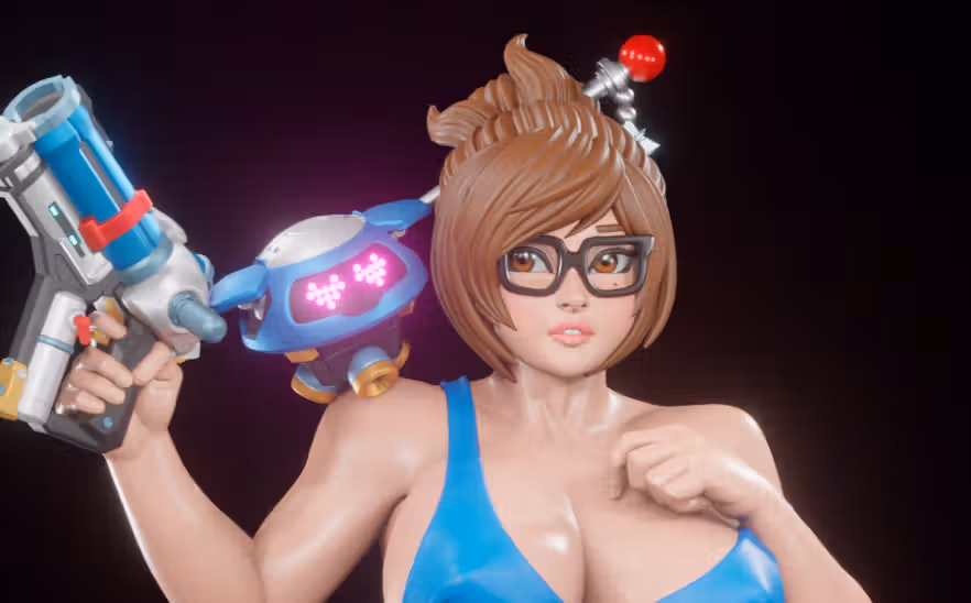 Mei and Snowball Statue | Overwatch Fan Art by Digital Dark SFW,NSFW,Futa 3d printed statue,3d printed,nsfw statue,futa statue,Mei Statue ,Overwatch Statue,futa figurines,futanari figurines,futanari statue
