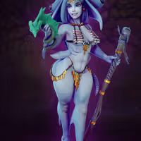Sea Mage Ula Miniature | DnD Fan Art by Gaz Minis SFW,NSFW 3d printed,miniature,dnd miniature,Sea Mage Ula,3d printed miniature,nsfw miniature