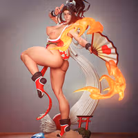 Mai Shiranui Statue | The King of Fighters Fan Art by PEACHFIGURE SFW,NSFW,Futa 3d printed,3d printed statue,Mai Shiranui Statue,The King of Fighters statue,nsfw statue,futa statue,futa figurines,futanari figurines,futanari statue