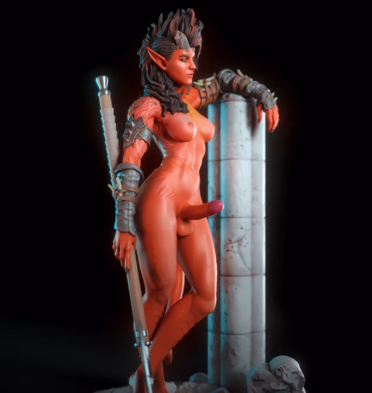 Karlach Statue | Baldur's Gate 3 Fan Art by TorridaMinis SFW,NSFW,Futa 3d printed,3d printed statue,nsfw statue,3d printed figure,Baldur's Gate Statue,Karlach Statue,futa figurines,futanari figurines,futanari statue,futa statue