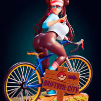 Rosa Trainer Bicycle Statue | Pokemon Fan Art by Officer Rhu SFW,NSFW,Futa 3d printed statue,3d printed,3d printed figure,Rosa Trainer Statue,Pokemon Statue,futa statue,futa figurines,futanari figurines,futanari statue,nsfw statue