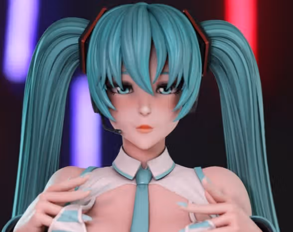 Hatsune Miku Statue | Vocaloid Fan Art by Momoji3d SFW,NSFW 3d printed,3d printed statue,nsfw statue,Hatsune Miku statue,Vocaloid statue
