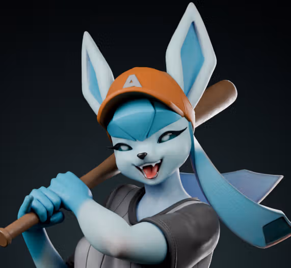 Glaceon Baseball Statue | Pokemon Fan Art by Anyonensfw SFW,NSFW,Futa 3d printed,3d printed statue,nsfw statue,futa statue,furry statue,Glaceon Statue,Pokémon Statue,futa figurines,futanari figurines,futanari statue