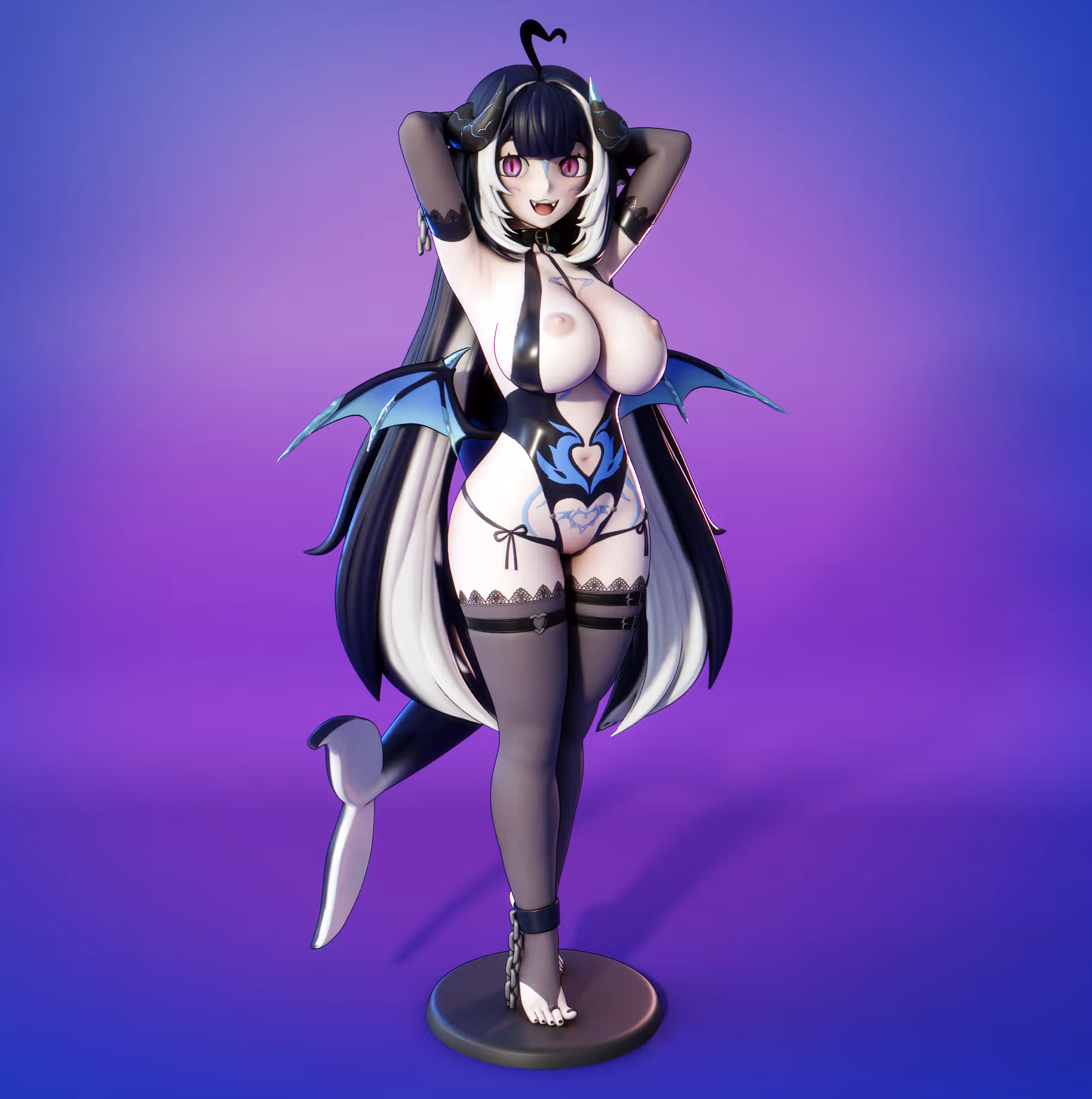 Succubus Shylily Statue | Vtuber Fan Art by FunserviceSTL SFW,NSFW,Futa 3d printed,3d printed statue,nsfw statue,futa statue,Succubus Shylily Statue,Vtuber Statue,futa figurines,futanari figurines,futanari statue