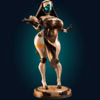 Nun Bot Sister Furry Statue | Monster Girl Fan Art by Officer Rhu SFW,NSFW,Futa 3d printed statue,3d printed,3d printed figure,Nun Bot Sister Statue,Monster Girl Statue,nsfw statue,furry statue,futa statue,futa figurines,futanari figurines,futanari statue