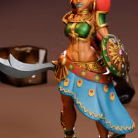 Desert Warrior Woman Miniature | DnD Fan Art by Jigglystix SFW 3d printed,miniature,dnd miniature,Desert Warrior Woman,3d printed miniature