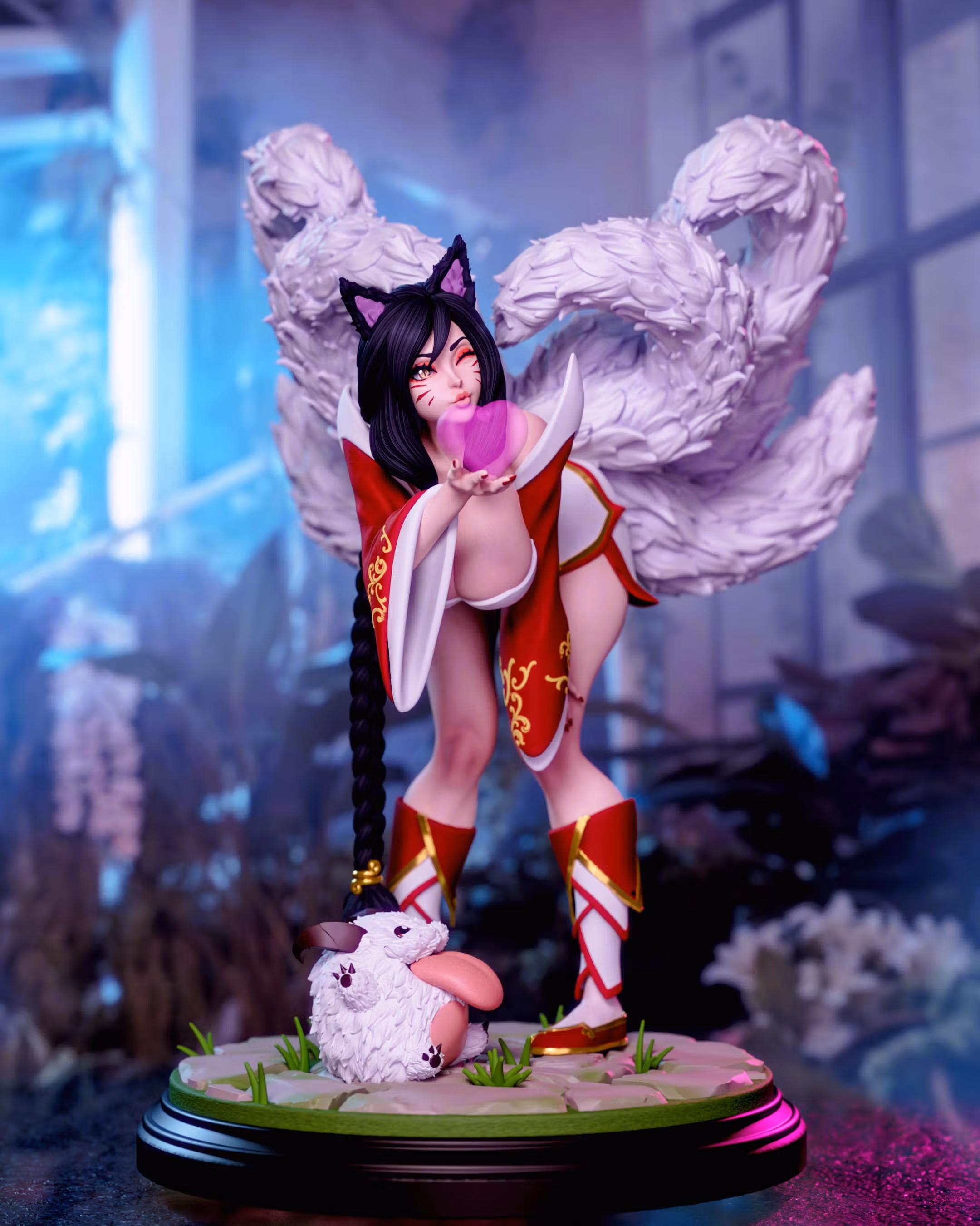 Figura Ahri | League of legends Fanart autorstwa Momoji3d SFW,NSFW 3d printed statue,3d printed,nsfw statue,Ahri statue,League of legends statue