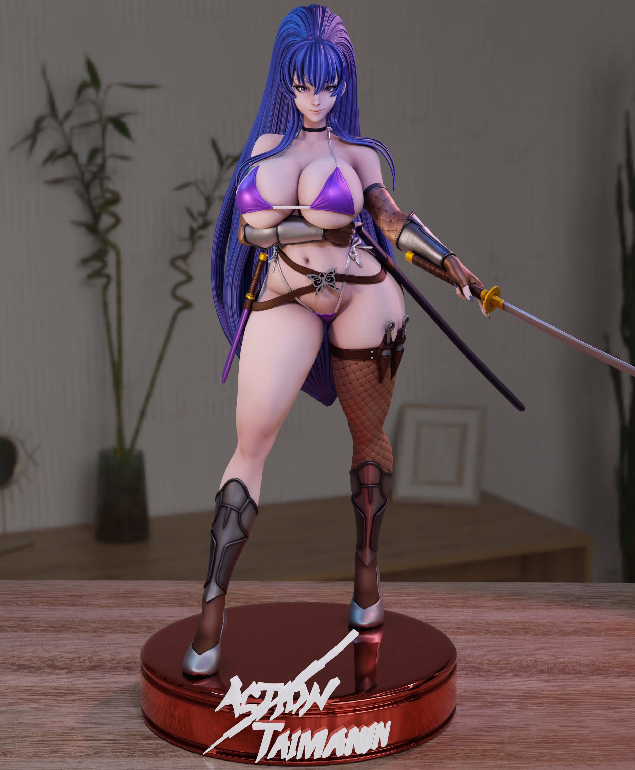 Statue Akiyama Rinko Bikini | Taimanin Murasaki Fan art par Momoji3d SFW,NSFW 3d printed statue,3d printed,nsfw statue,Taimanin Murasaki statue,Akiyama Rinko statue