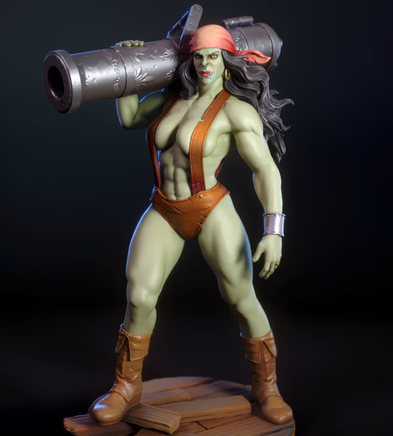 Statue Boomka The Orc Pirate | DnD Fan art par TorridaMinis SFW,NSFW 3d printed,3d printed statue,nsfw statue,3d printed figure,Boomka The Orc Pirate Statue,dnd Statue