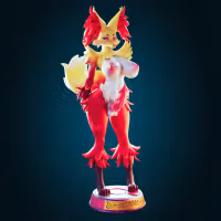 Delphox Thicc Mommy Statue | Pokemon Fan Art by Officer Rhu SFW,NSFW,Futa 3d printed statue,3d printed,nsfw statue,futa statue,Delphox Statue,pokemon statue,futa figurines,futanari figurines,futanari statue,furry statue