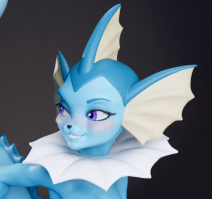 Vaporeon Eevee Statue | Pokemon Fan Art by mowmaw NSFW,Futa 3d printed,Vaporeon Eevee Statue,futa statue,pokemon statue,furry statue,nsfw statue,futa figurines,futanari figurines,futanari statue,Vaporeon Statue