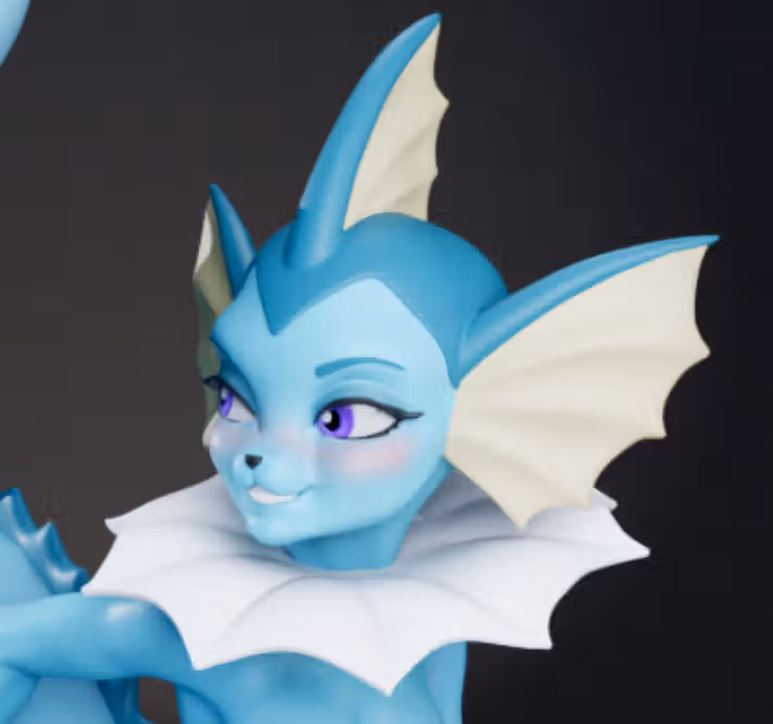 Vaporeon Eevee Statue | Pokemon Fan Art by mowmaw NSFW,Futa 3d printed,Vaporeon Eevee Statue,futa statue,pokemon statue,furry statue,nsfw statue,futa figurines,futanari figurines,futanari statue,Vaporeon Statue