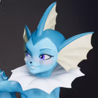 Vaporeon Eevee Statue | Pokemon Fan Art by mowmaw NSFW,Futa 3d printed,Vaporeon Eevee Statue,futa statue,pokemon statue,furry statue,nsfw statue,futa figurines,futanari figurines,futanari statue,Vaporeon Statue