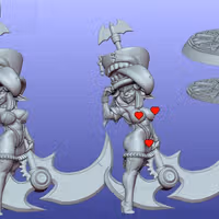Mimic Tophat Goblin Kimzee and Trench Miniature | DnD Fan Art by Gaz Minis SFW,NSFW 3d printed,miniature,dnd miniature,Mimic Tophat Goblin Kimzee,3d printed miniature,nsfw miniature