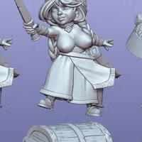 Gnome Treasure hunter Rhianon Miniature | DnD Fan Art by Gaz Minis SFW,NSFW 3d printed,miniature,dnd miniature,Gnome Treasure hunter Rhianon,3d printed miniature,nsfw miniature