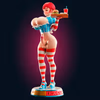 Wendy's Statue | Wendys Fan Art by Officer Rhu SFW,NSFW,Futa 3d printed statue,3d printed,nsfw statue,futa statue,Wendy's Statue,futa figurines,futanari figurines,futanari statue